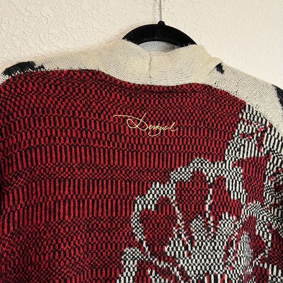Desigual Cardigan Carcassone Floral Open Front Sweater Kimono Womens Size S - Picture 6 of 11